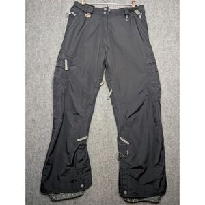 686 Snowboard Pants Women's Size Large Black Detachable Lining Multi Pocket